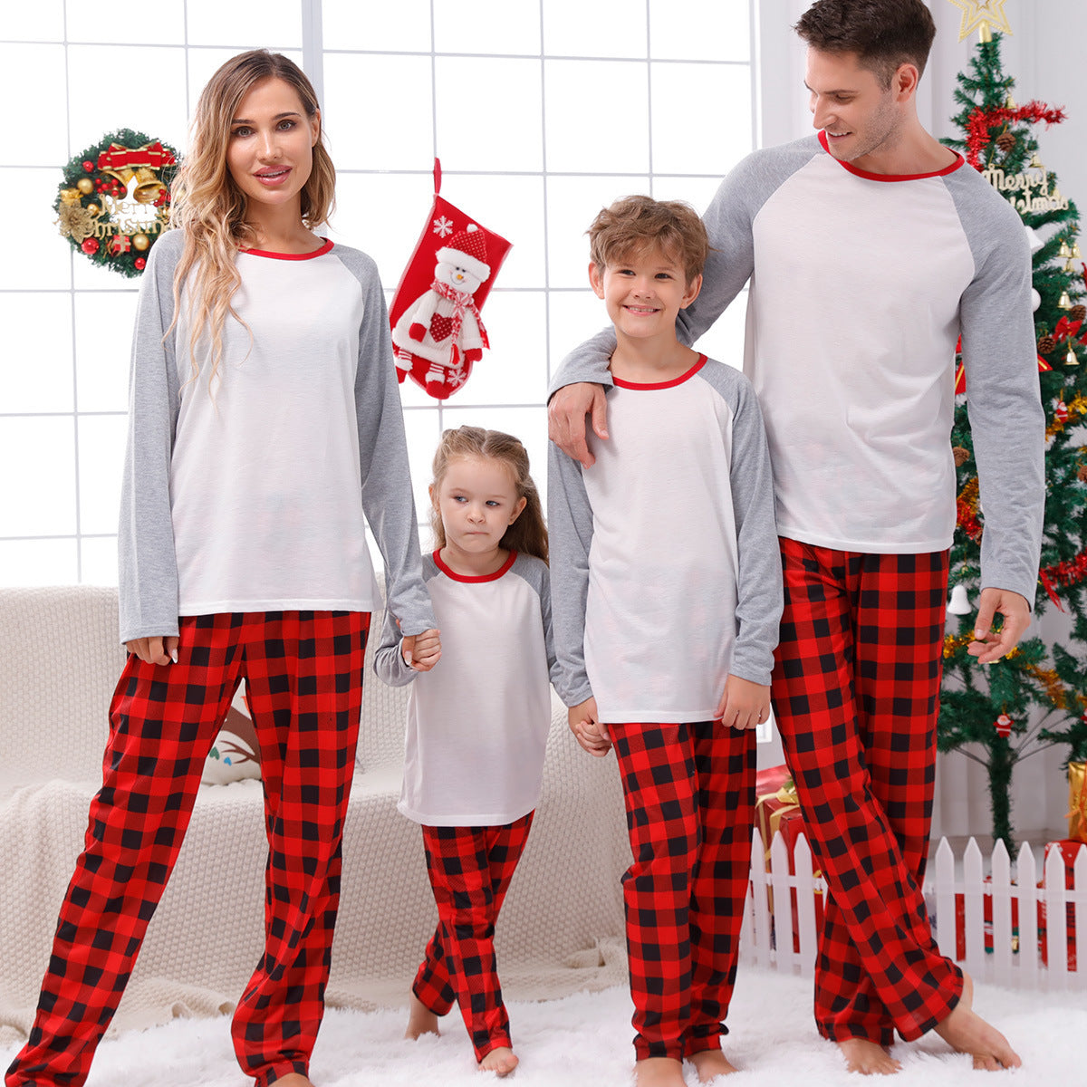 European And American Parent-child Homewear Clothes Christmas Homewear Parent-child Suit