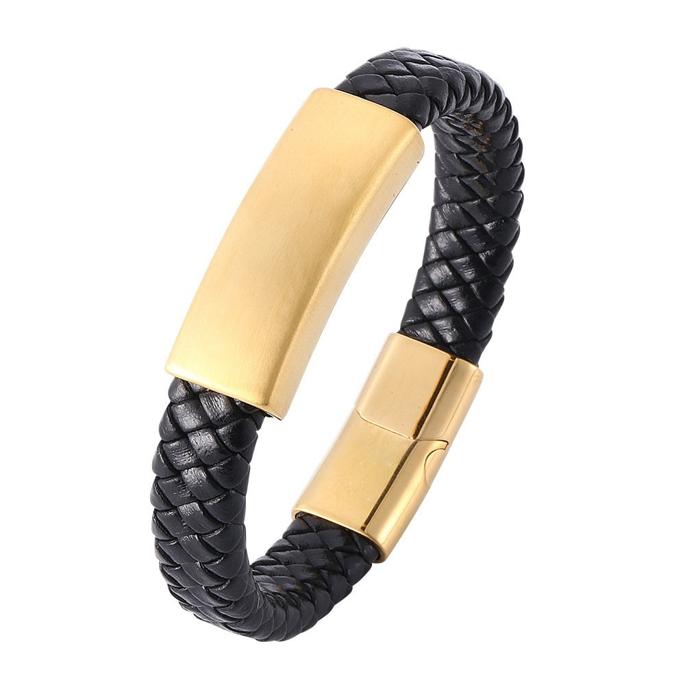 European And American Stainless Steel Personalized Bracelet Men's Braided Rope Bracelet